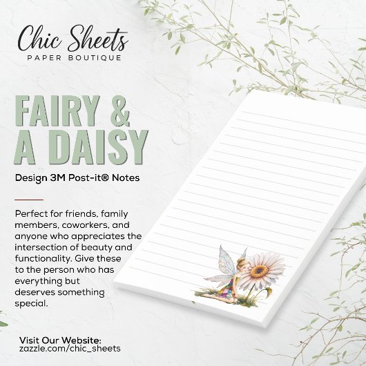Fairy & Daisy Design Gelinieerde 3M Post-it® Notit Notes
