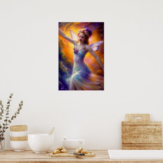  Fairy Dancing in the Wind Poster (Keuken)