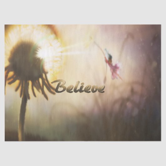 Fairy Dandelion Believe Tissuepapier (Voorkant)