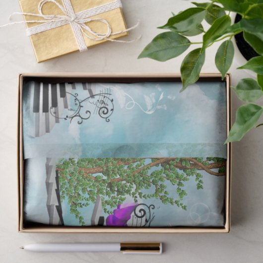 Fairy, dansen op een piano tissuepapier (Geschenk)