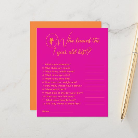 Fairy die het 1-jarige beste feestspel kent (Voorkant / Achterkant in situ)