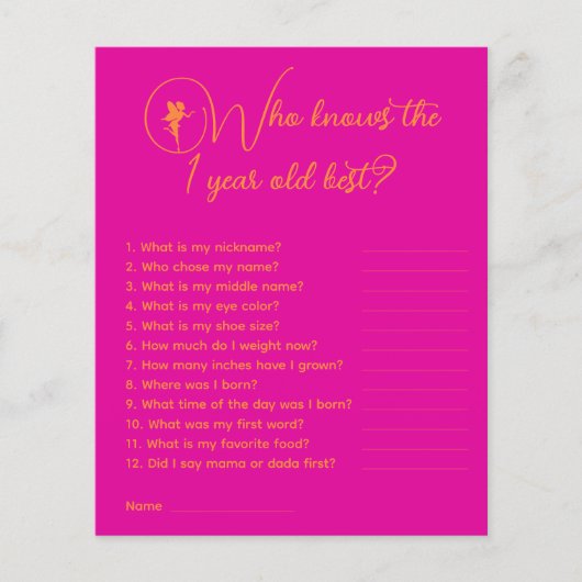 Fairy die het 1-jarige beste feestspel kent (Voorkant)