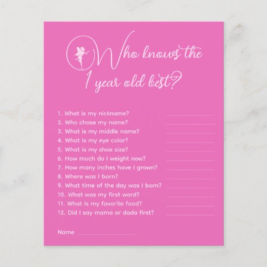 Fairy die het 1-jarige beste feestspel kent (Voorkant)