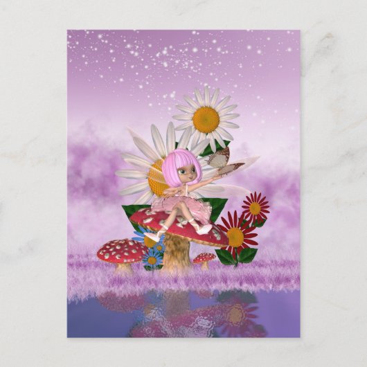 Fairy Digital Art Post Kaart - Schattige Briefkaar (Voorkant)