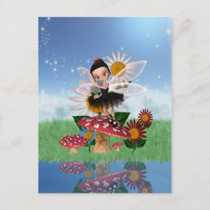 Fairy Digital Art Post Kaart - Schattige Briefkaar