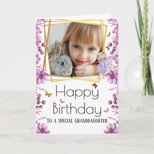 Fairy DIY foto vlinder tuin verjaardag Kaart (Voorkant)