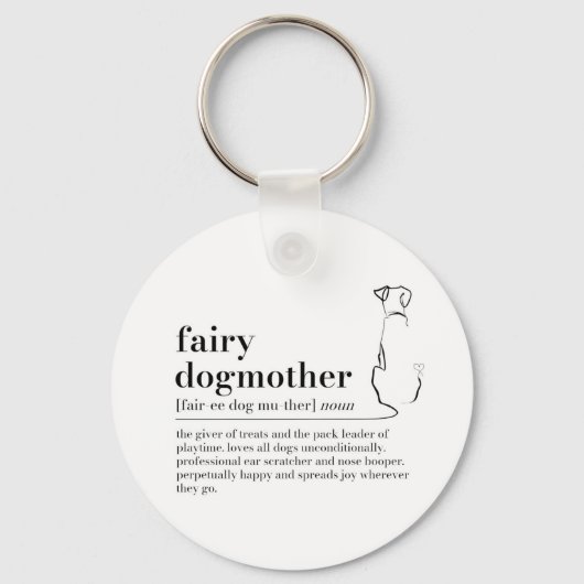 Fairy Dogmother Definitie Sleutelhanger, Hond Mum  Sleutelhanger (Voorkant)