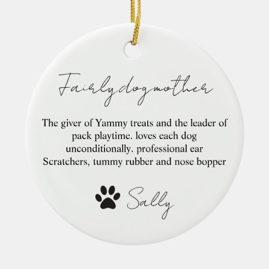 Fairy Dogmother Definition Ornament - Cadeau Idee  (Voorkant)