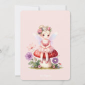 Fairy Door Blond Haar Fairy Eerste Verjaardagsfees Kaart (Achterkant)