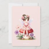 Fairy Door Bruin Haar Fairy Eerste Verjaardagsfees Kaart (Achterkant)
