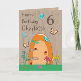 Fairy Door Happy Birthday Gevouwen Wenskaart Kaart