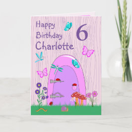 Fairy Door Happy Birthday Gevouwen Wenskaart Kaart
