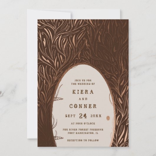 Fairy door Irish Folklore Fairytale Tree Weddensch Kaart (Voorkant)