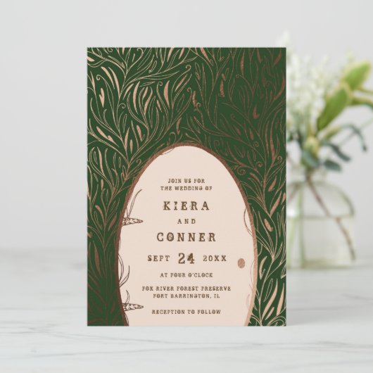 Fairy door Irish Folklore Fairytale Tree Weddensch Kaart (Staand voorkant)