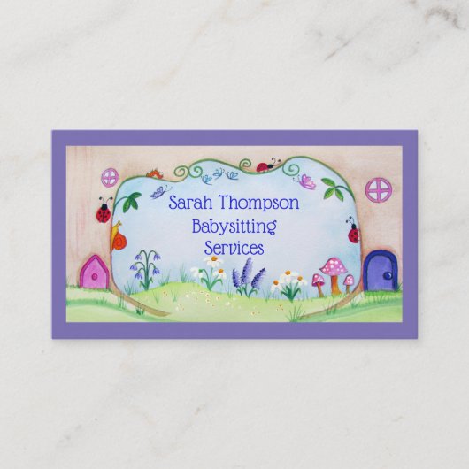 Fairy Doors Babysitting Services Visitekaartje (Voorkant)