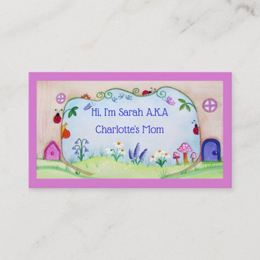 Fairy Doors Waterverf Moeder Visitekaartje (Voorkant)