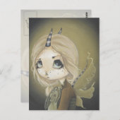 Fairy Dragon briefkaart groen (Voorkant / Achterkant)