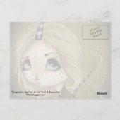 Fairy Dragon briefkaart groen (Achterkant)