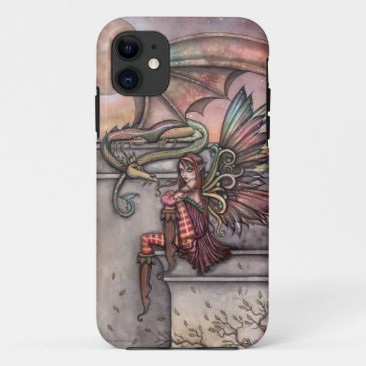 Fairy Dragon Fantasy Art iPhone Case (Achterkant)