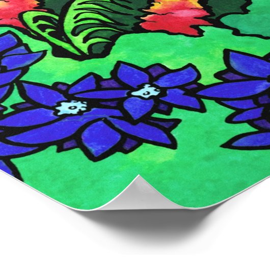 Fairy Dragon Fantasy Forest Art Poster (Hoek)