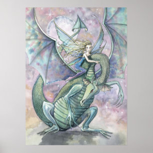 Fairy Dragon Poster Afdrukken op Molly Harrison