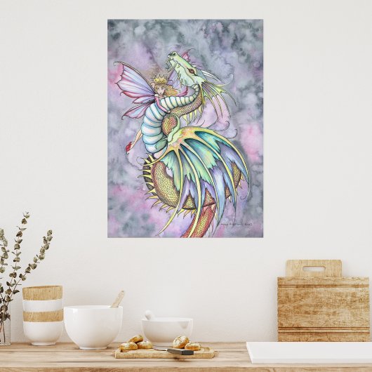 Fairy Dragon Poster Afdrukken op Molly Harrison (Keuken)