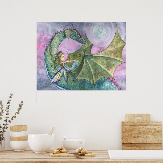 Fairy Dragon Poster Afdrukken op Molly Harrison (Keuken)