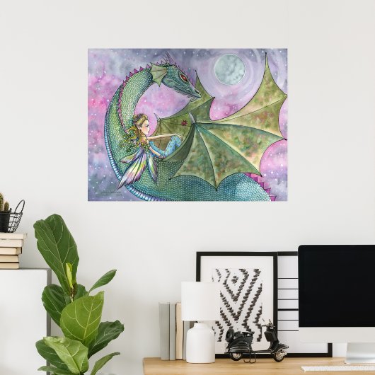 Fairy Dragon Poster Afdrukken op Molly Harrison (Thuiskantoor)