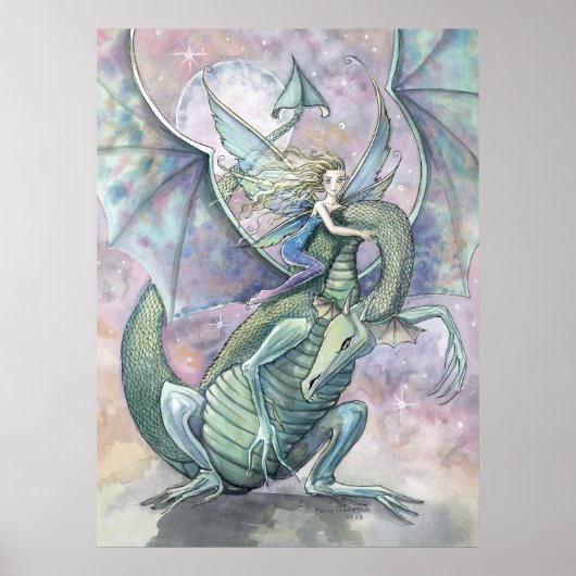 Fairy Dragon Poster Print van Molly Harrison (Voorkant)