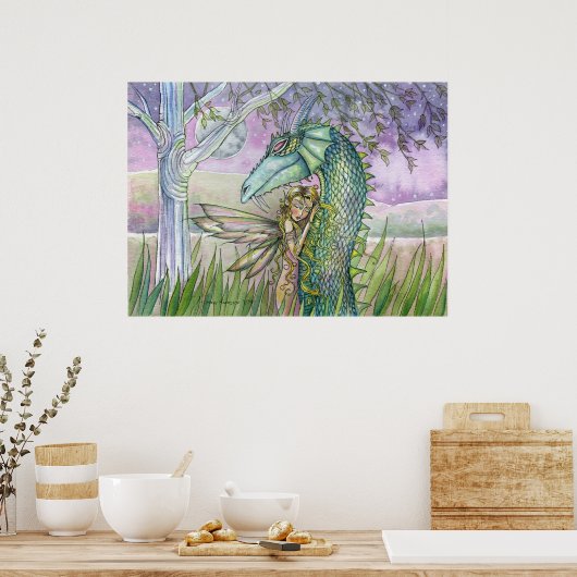 Fairy Dragon Poster van Molly Harrison (Keuken)