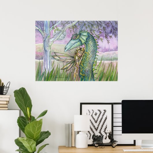 Fairy Dragon Poster van Molly Harrison (Thuiskantoor)