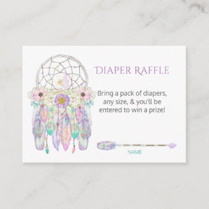 Fairy Dream Catcher Arrow Feathers Luier Raffle Informatiekaartje
