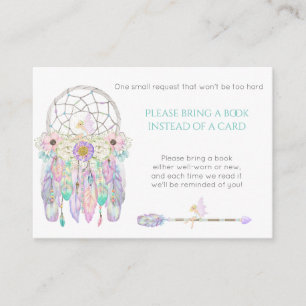 Fairy Dream Catcher Baby shower Book Request Enclo Informatiekaartje