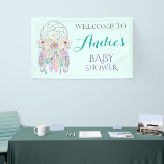 Fairy Dream Catcher Boho Feathers Pastels Spandoek (Beurs)