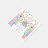 Fairy Dream Catcher Feather Lavender Pink Mint Servetten (Hoek)