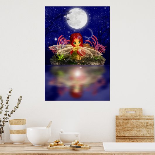 Fairy Dreams Fantasy Cartoon Fairy Print Cute (Keuken)