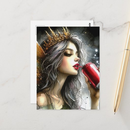 Fairy Drink een frisdrank Briefkaart (Voorkant / Achterkant in situ)