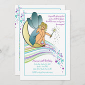 Fairy Dust Birthday Party Invitation Kaart (Voorkant / Achterkant)