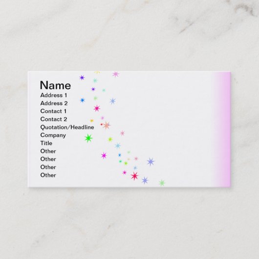 Fairy Dust Custom Visitekaartje (Voorkant)