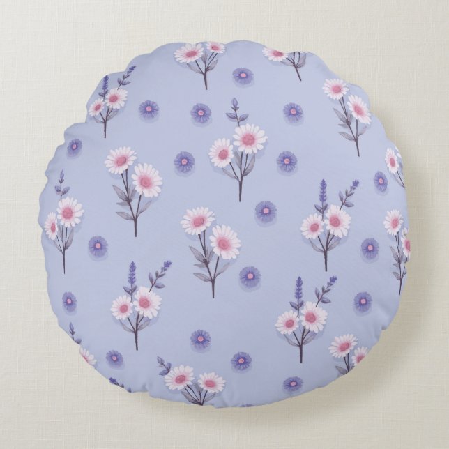 Fairy Dust Daisies Rond Kussen (Voorkant)