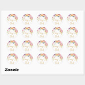 Fairy Dust Paarse Bloemen Favor Bedankt Favor Ronde Sticker (Vel)