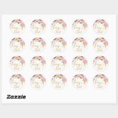 Fairy Dust Paarse Bloemen Goud Glitter Favor Ronde Sticker (Vel)