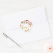 Fairy Dust Paarse Bloemen Goud Glitter Favor Ronde Sticker (Envelop)