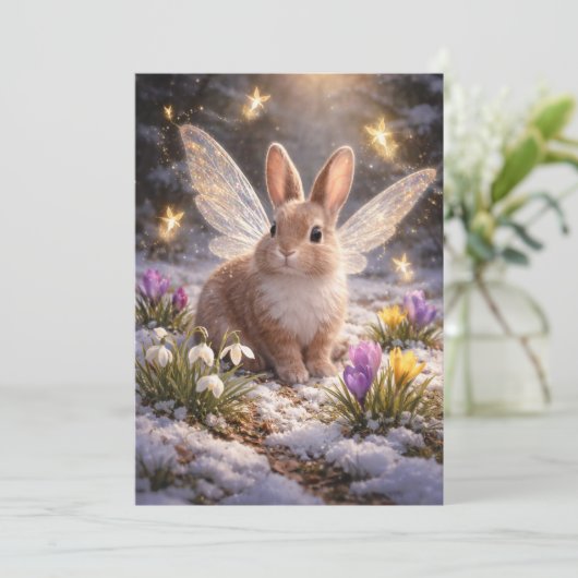 Fairy Easter Bunny Feestdagenkaart (Staand voorkant)