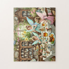 Fairy Easter Kitchen Whimsical Tea Party Scene Legpuzzel