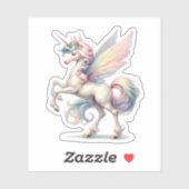 Fairy Eenhoorn Pastel Paarse Roze Blauw Glitter Sticker (Vel)