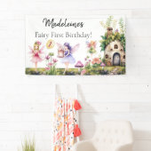 Fairy eerste 1e verjaardag betoverde tuin achtergr spandoek (Insitu)