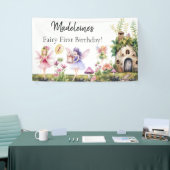 Fairy eerste 1e verjaardag betoverde tuin achtergr spandoek (Beurs)