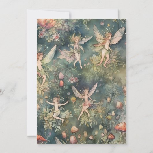 Fairy eerste 1e verjaardag Enchanted Forest Kaart (Achterkant)