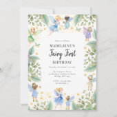 Fairy eerste 1e verjaardag magische tuin kaart (Voorkant)